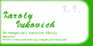 karoly vukovich business card